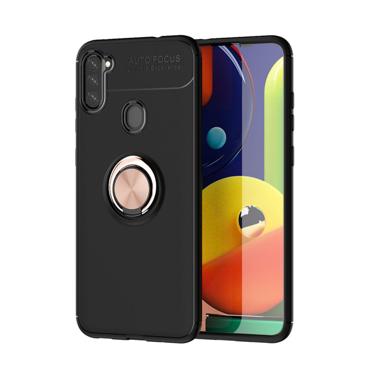 For Galaxy A11 Metal Ring Holder 360 Degree Rotating TPU Case