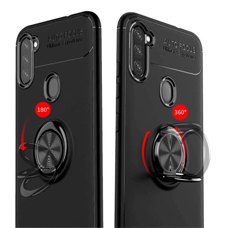 For Galaxy A11 Metal Ring Holder 360 Degree Rotating TPU Case