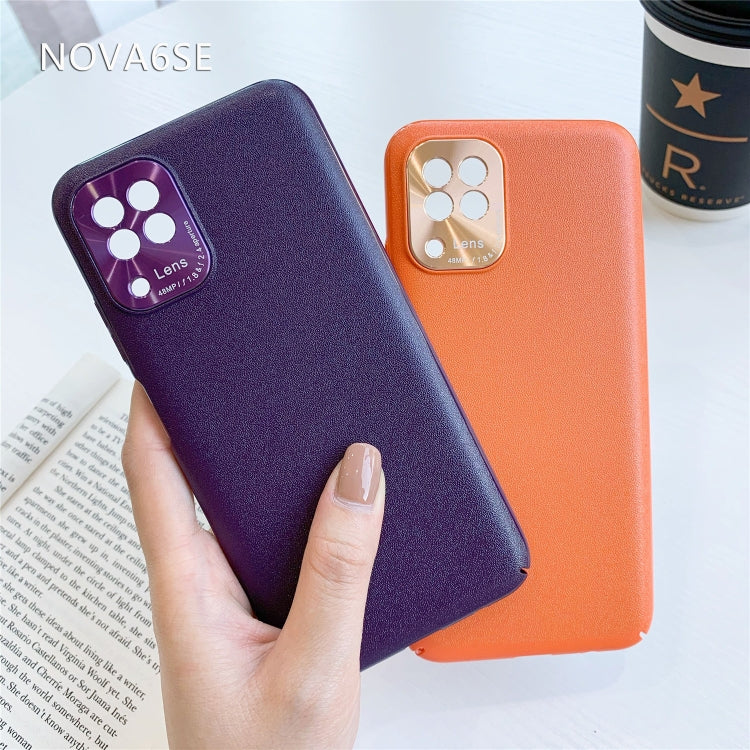 For Huawei P40 Lite/Nova 7i/Nova 6SE All-Inclusive Pure Prime Skin Plastic Case with Lens Ring Protection Cover