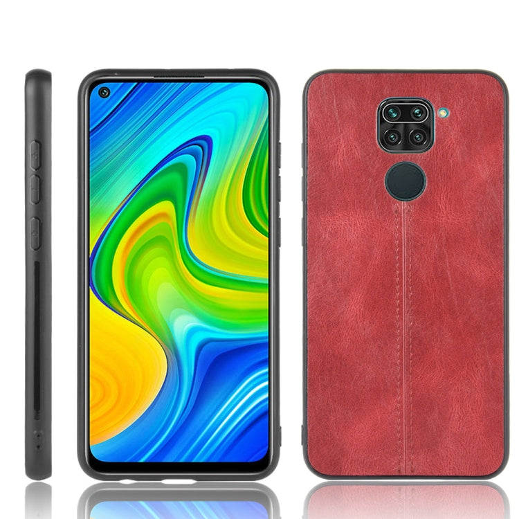 For Xiaomi Redmi Note 9/Redmi 10X 4G Shockproof Sewing Cow Pattern Skin PC + PU + TPU Case