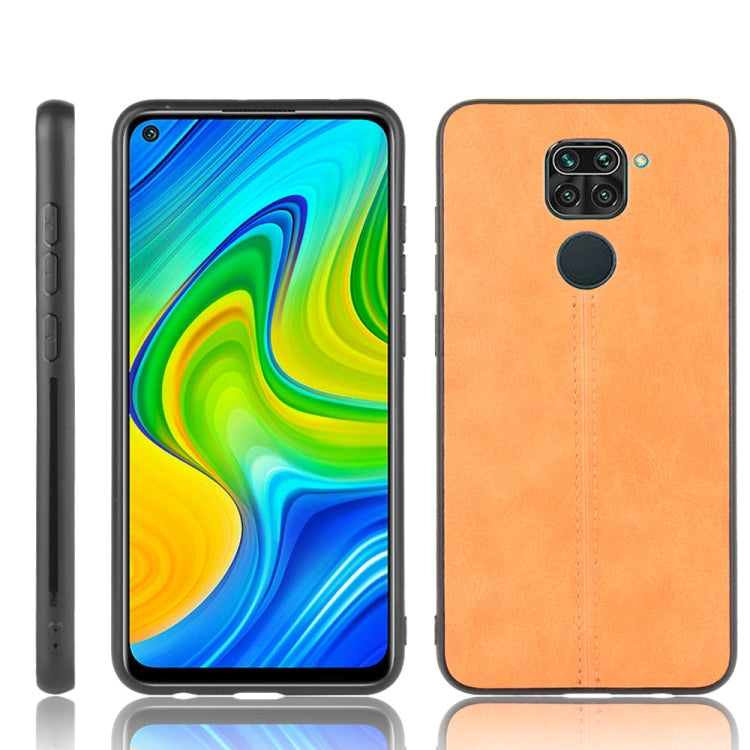 For Xiaomi Redmi Note 9/Redmi 10X 4G Shockproof Sewing Cow Pattern Skin PC + PU + TPU Case