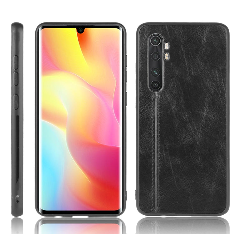For Xiaomi Mi Note 10 Lite Shockproof Sewing Cow Pattern Skin PC + PU + TPU Case