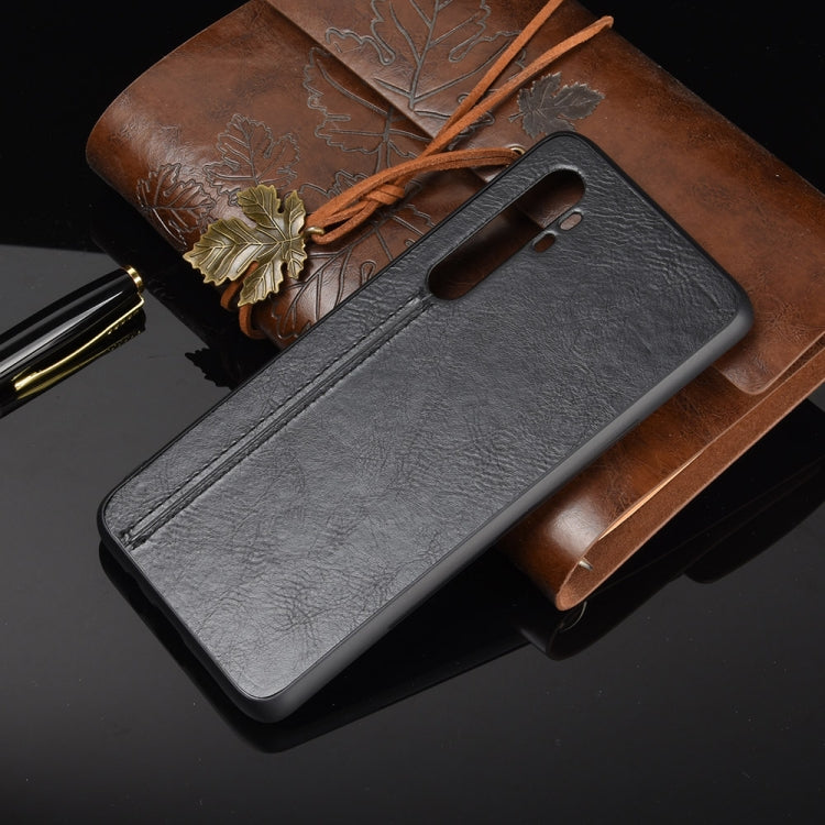 For Xiaomi Mi Note 10 Lite Shockproof Sewing Cow Pattern Skin PC + PU + TPU Case