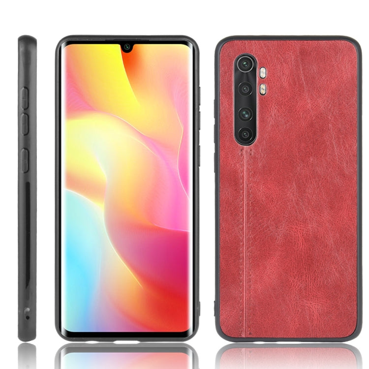 For Xiaomi Mi Note 10 Lite Shockproof Sewing Cow Pattern Skin PC + PU + TPU Case