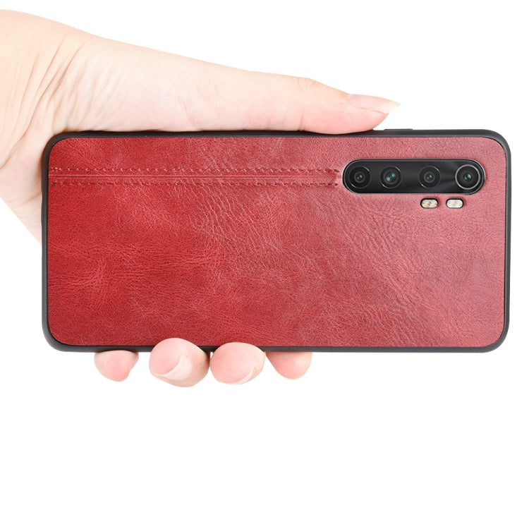 For Xiaomi Mi Note 10 Lite Shockproof Sewing Cow Pattern Skin PC + PU + TPU Case