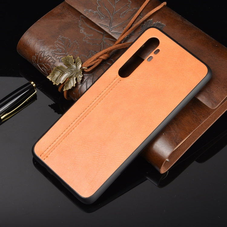 For Xiaomi Mi Note 10 Lite Shockproof Sewing Cow Pattern Skin PC + PU + TPU Case
