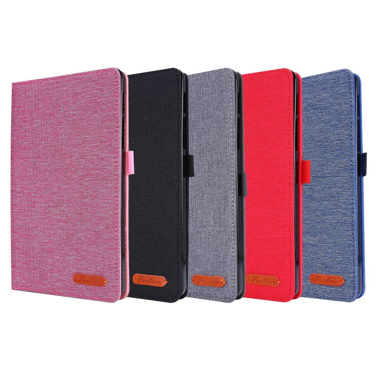 For Samsung Galaxy Tab A 8.4 (2020) Horizontal Flip TPU + Fabric PU Leather Protective Case with Name Card Clip