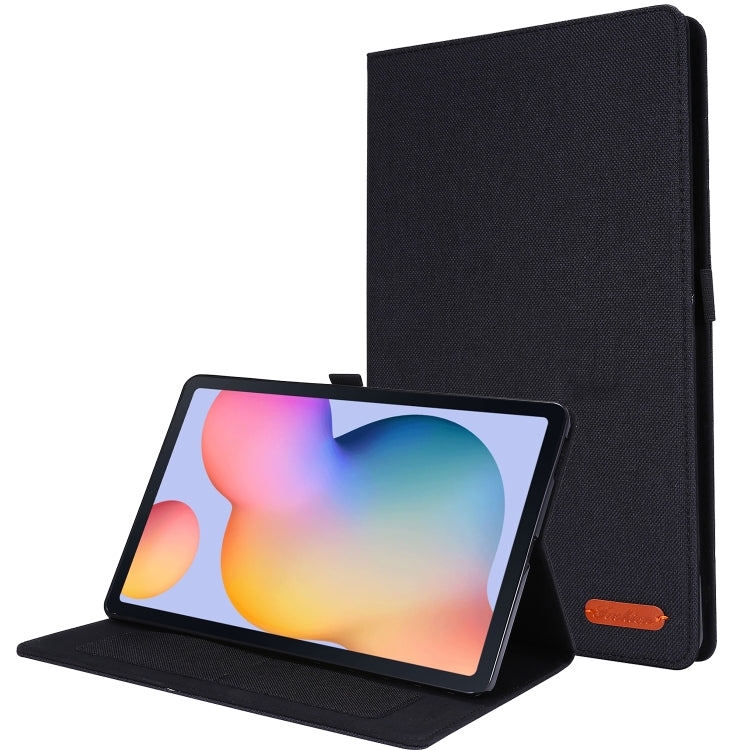 For Samsung Galaxy Tab S6 Lite Horizontal Flip TPU + Fabric PU Leather Protective Case with Name Card Clip