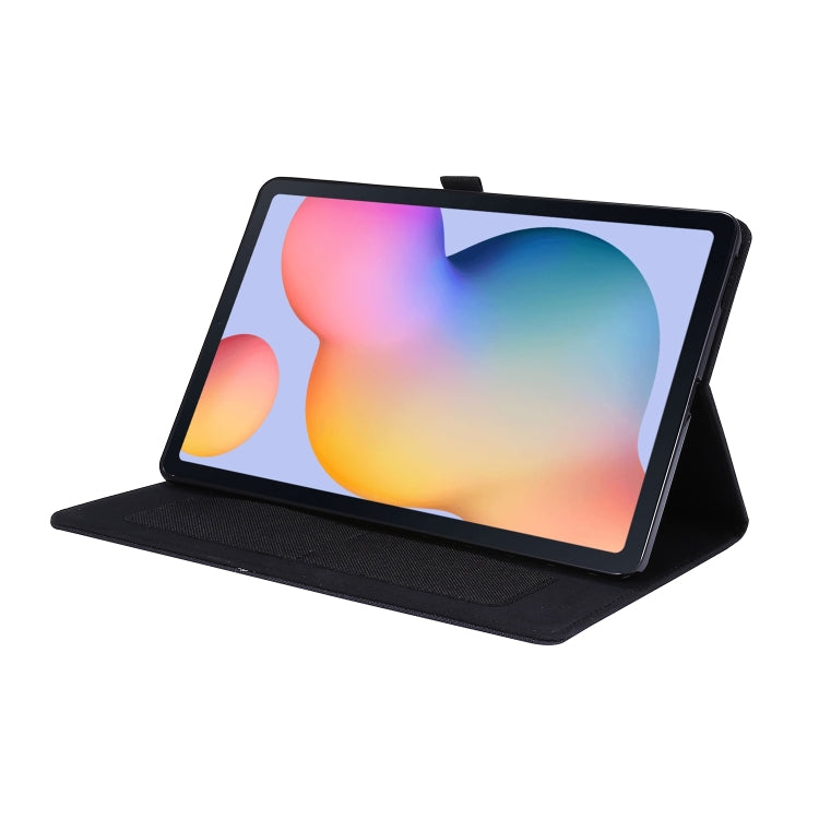 For Samsung Galaxy Tab S6 Lite Horizontal Flip TPU + Fabric PU Leather Protective Case with Name Card Clip