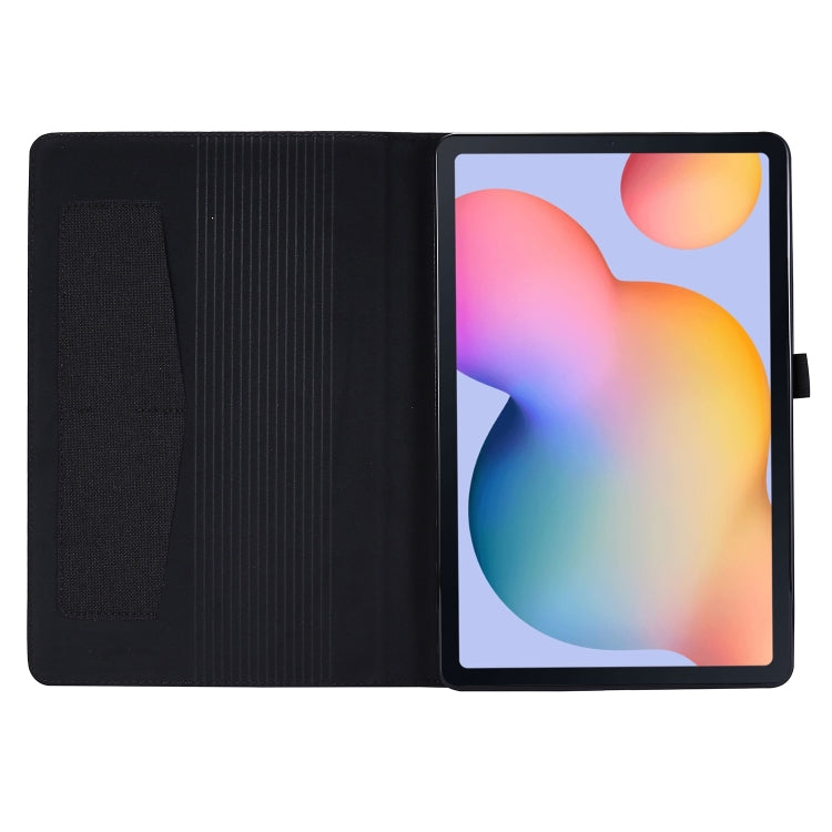 For Samsung Galaxy Tab S6 Lite Horizontal Flip TPU + Fabric PU Leather Protective Case with Name Card Clip