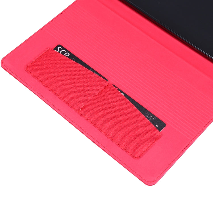 For Samsung Galaxy Tab S6 Lite Horizontal Flip TPU + Fabric PU Leather Protective Case with Name Card Clip