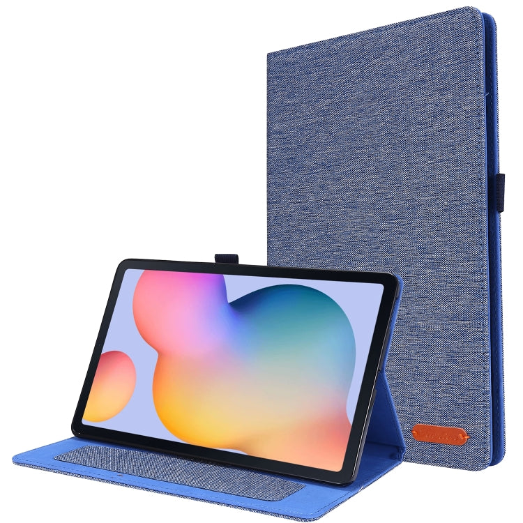 For Samsung Galaxy Tab S6 Lite Horizontal Flip TPU + Fabric PU Leather Protective Case with Name Card Clip