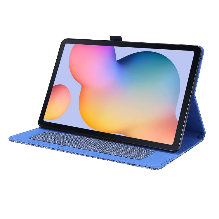 For Samsung Galaxy Tab S6 Lite Horizontal Flip TPU + Fabric PU Leather Protective Case with Name Card Clip