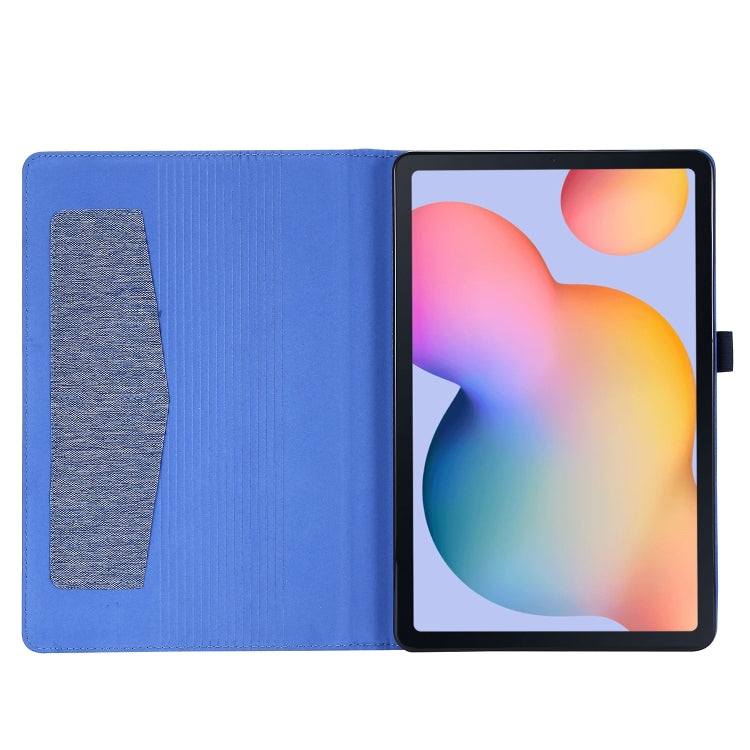 For Samsung Galaxy Tab S6 Lite Horizontal Flip TPU + Fabric PU Leather Protective Case with Name Card Clip