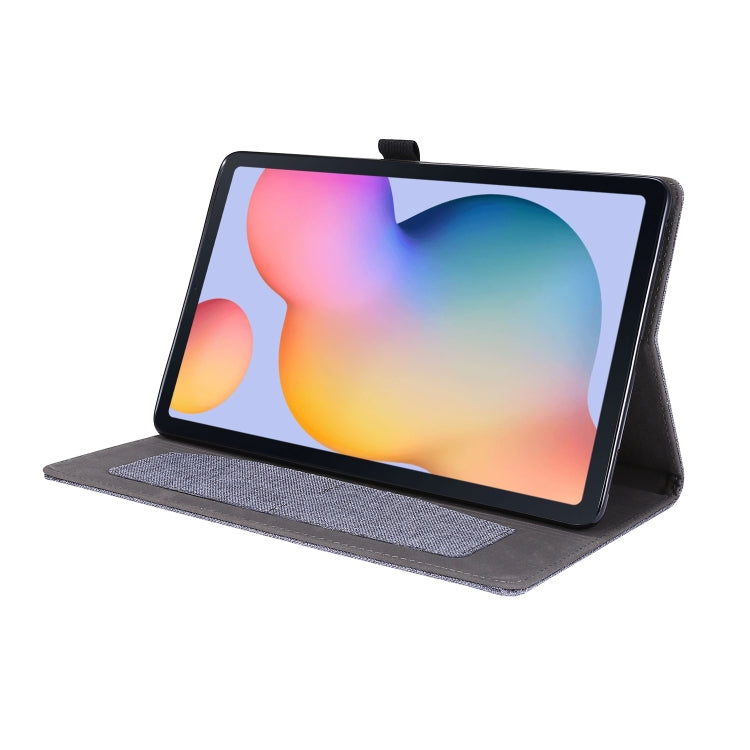 For Samsung Galaxy Tab S6 Lite Horizontal Flip TPU + Fabric PU Leather Protective Case with Name Card Clip