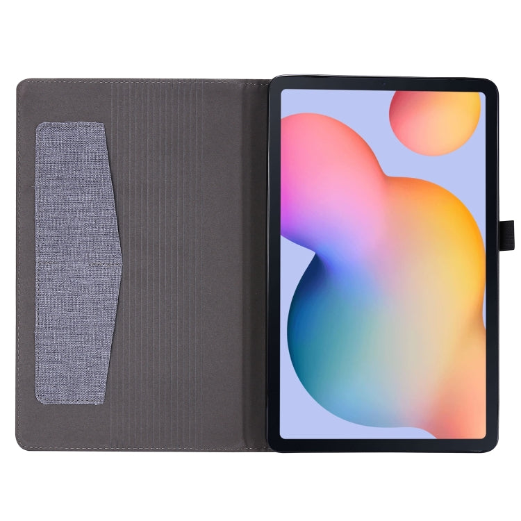 For Samsung Galaxy Tab S6 Lite Horizontal Flip TPU + Fabric PU Leather Protective Case with Name Card Clip