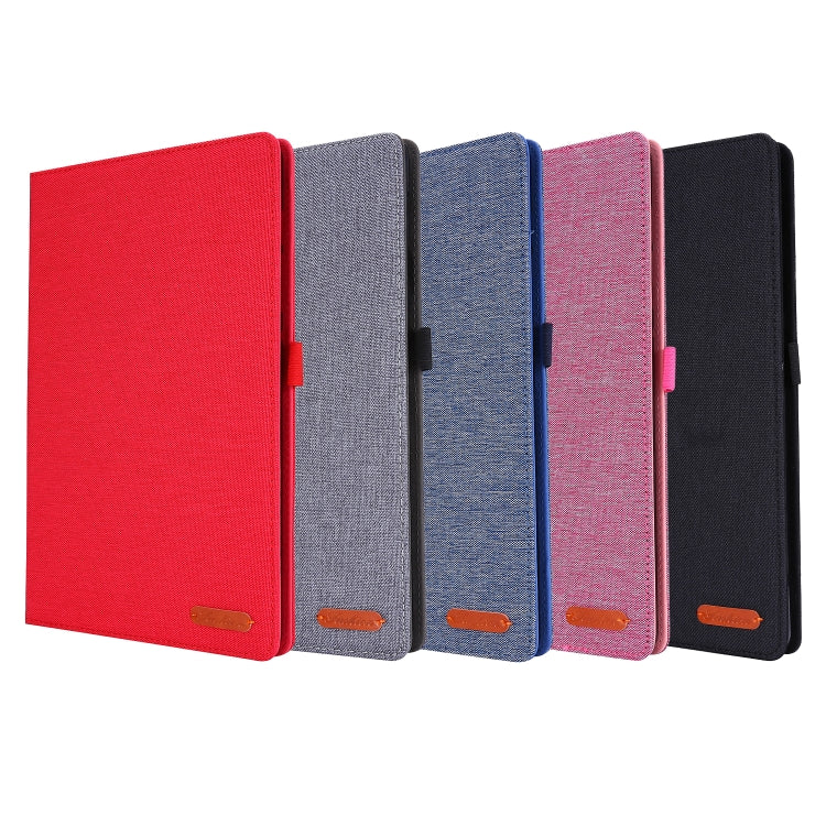 For Samsung Galaxy Tab S6 Lite Horizontal Flip TPU + Fabric PU Leather Protective Case with Name Card Clip