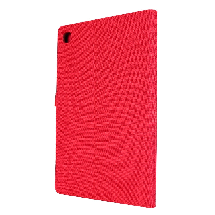 For Samsung Galaxy Tab S6 Lite Horizontal Flip TPU + Fabric PU Leather Protective Case with Name Card Clip