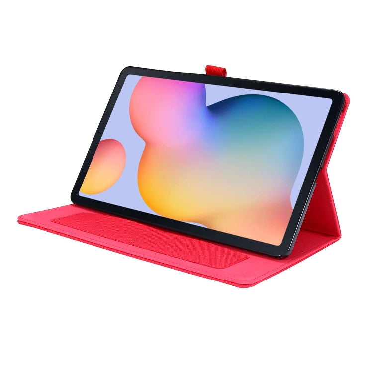 For Samsung Galaxy Tab S6 Lite Horizontal Flip TPU + Fabric PU Leather Protective Case with Name Card Clip