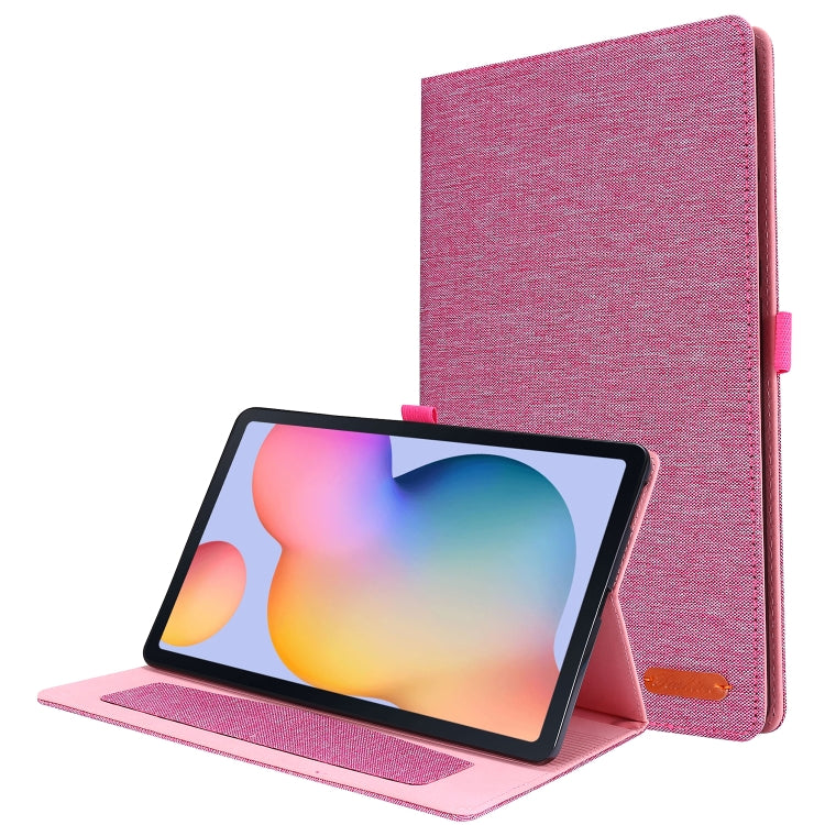 For Samsung Galaxy Tab S6 Lite Horizontal Flip TPU + Fabric PU Leather Protective Case with Name Card Clip