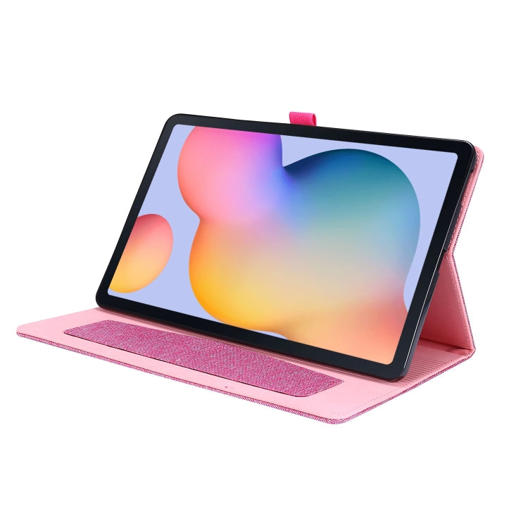 For Samsung Galaxy Tab S6 Lite Horizontal Flip TPU + Fabric PU Leather Protective Case with Name Card Clip