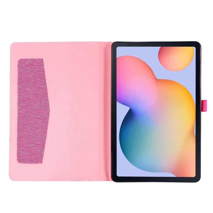 For Samsung Galaxy Tab S6 Lite Horizontal Flip TPU + Fabric PU Leather Protective Case with Name Card Clip