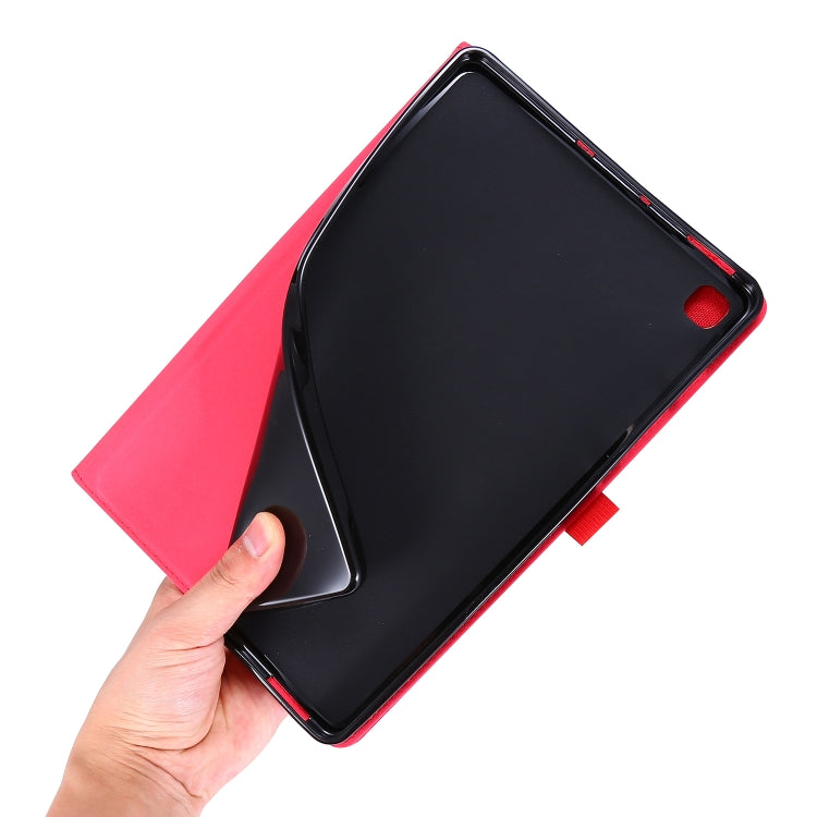 For Samsung Galaxy Tab S6 Lite Horizontal Flip TPU + Fabric PU Leather Protective Case with Name Card Clip