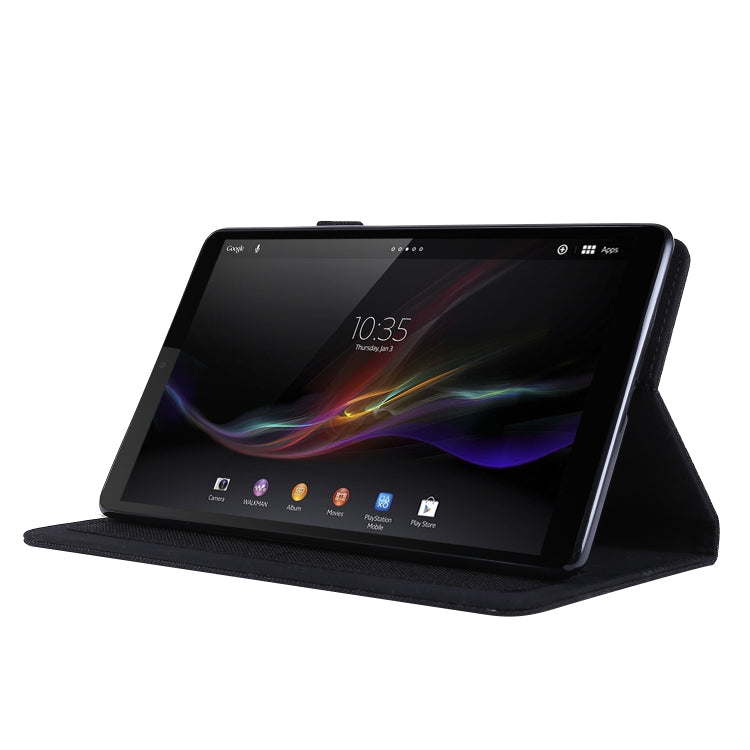 For Lenovo Tab M8 Horizontal Flip TPU + Fabric PU Leather Protective Case with Name Card Clip