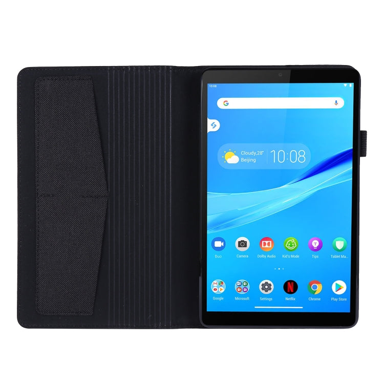 For Lenovo Tab M8 Horizontal Flip TPU + Fabric PU Leather Protective Case with Name Card Clip