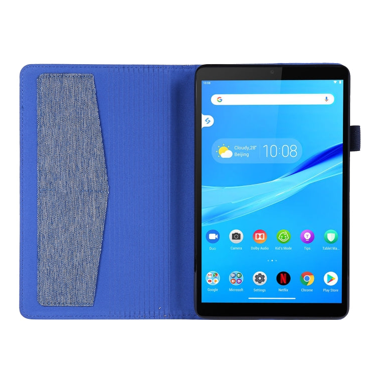 For Lenovo Tab M8 Horizontal Flip TPU + Fabric PU Leather Protective Case with Name Card Clip
