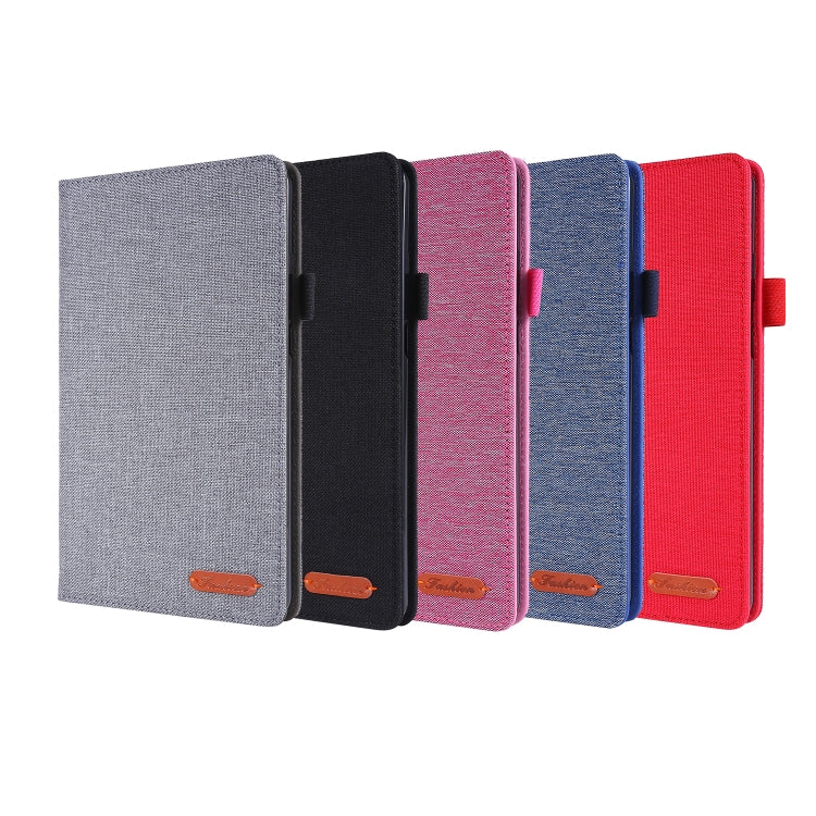 For Lenovo Tab M8 Horizontal Flip TPU + Fabric PU Leather Protective Case with Name Card Clip