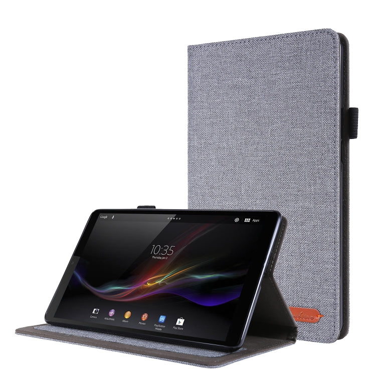 For Lenovo Tab M8 Horizontal Flip TPU + Fabric PU Leather Protective Case with Name Card Clip