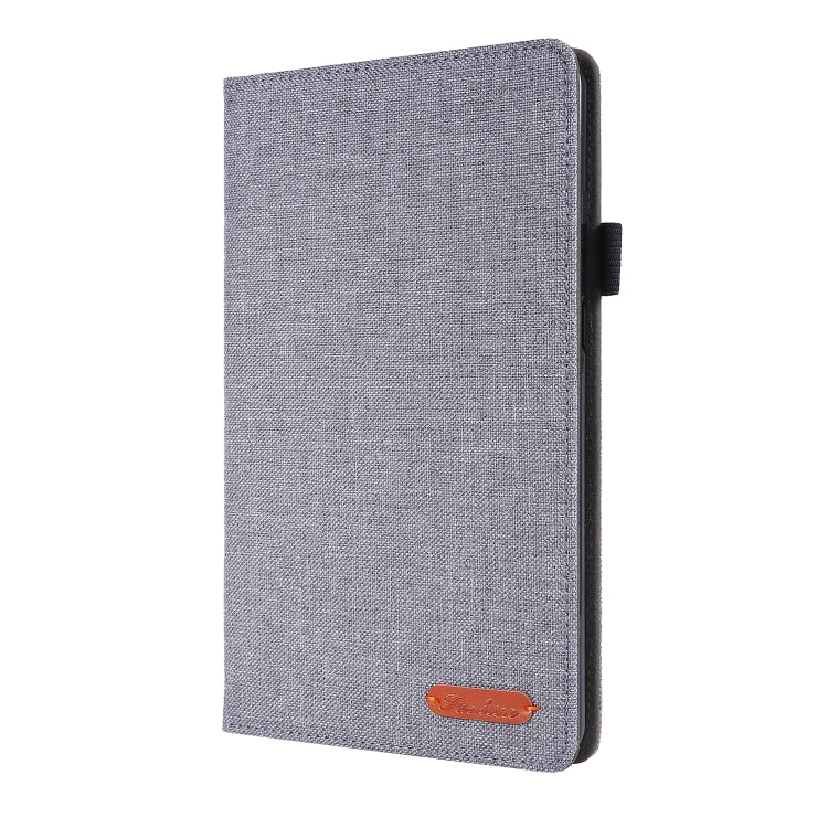 For Lenovo Tab M8 Horizontal Flip TPU + Fabric PU Leather Protective Case with Name Card Clip