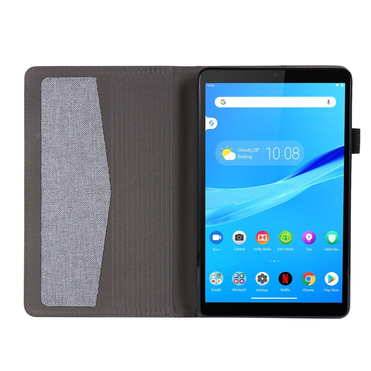 For Lenovo Tab M8 Horizontal Flip TPU + Fabric PU Leather Protective Case with Name Card Clip