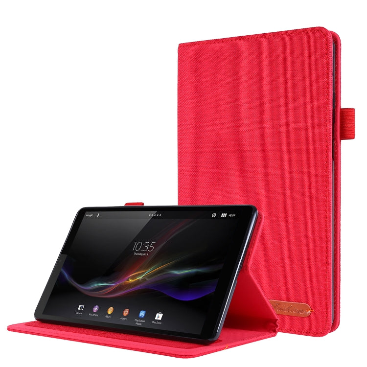 For Lenovo Tab M8 Horizontal Flip TPU + Fabric PU Leather Protective Case with Name Card Clip
