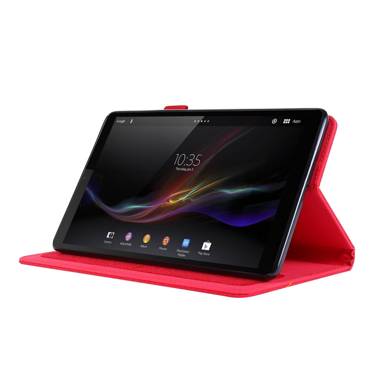 For Lenovo Tab M8 Horizontal Flip TPU + Fabric PU Leather Protective Case with Name Card Clip