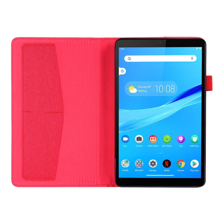 For Lenovo Tab M8 Horizontal Flip TPU + Fabric PU Leather Protective Case with Name Card Clip