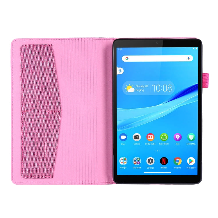 For Lenovo Tab M8 Horizontal Flip TPU + Fabric PU Leather Protective Case with Name Card Clip