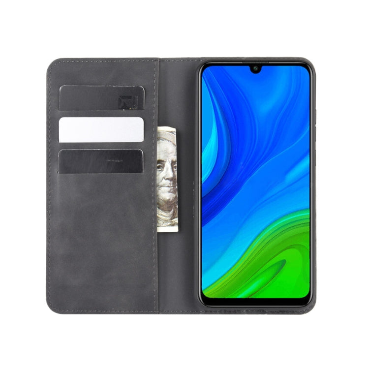 For Huawei P smart 2020 Retro-skin Business Magnetic Suction Leather Case with Holder & Card Slots & Wallet