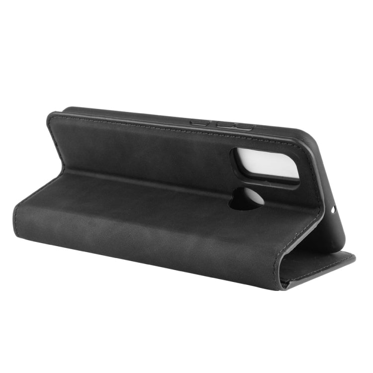 For Huawei P smart 2020 Retro-skin Business Magnetic Suction Leather Case with Holder & Card Slots & Wallet