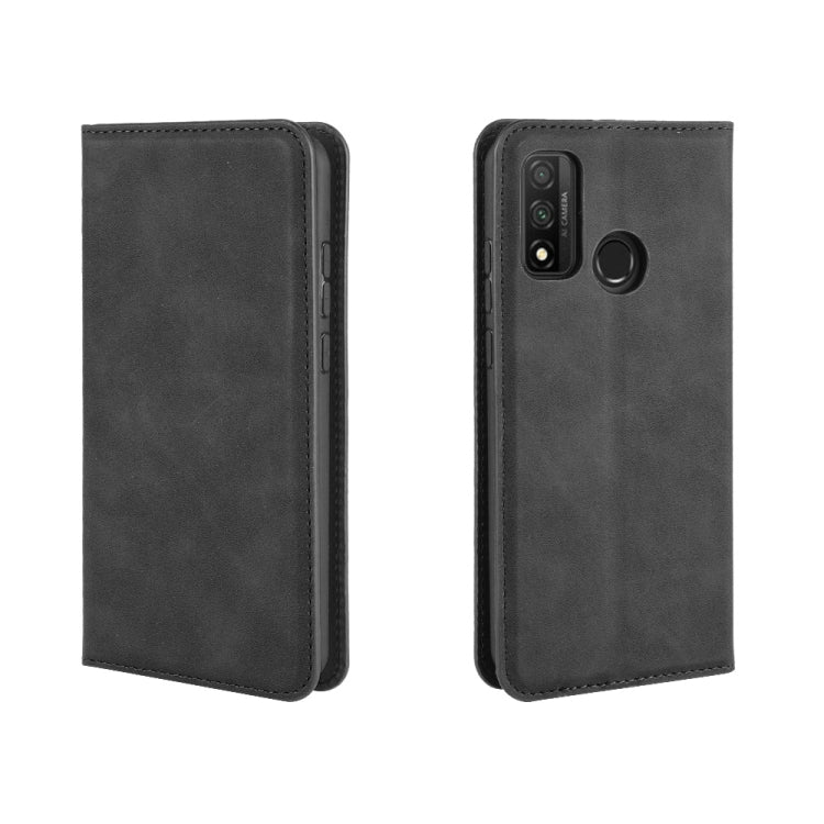 For Huawei P smart 2020 Retro-skin Business Magnetic Suction Leather Case with Holder & Card Slots & Wallet