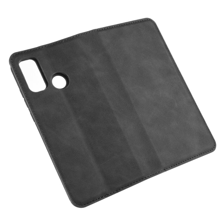 For Huawei P smart 2020 Retro-skin Business Magnetic Suction Leather Case with Holder & Card Slots & Wallet