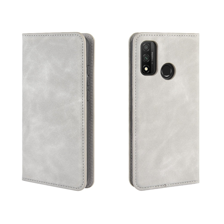 For Huawei P smart 2020 Retro-skin Business Magnetic Suction Leather Case with Holder & Card Slots & Wallet