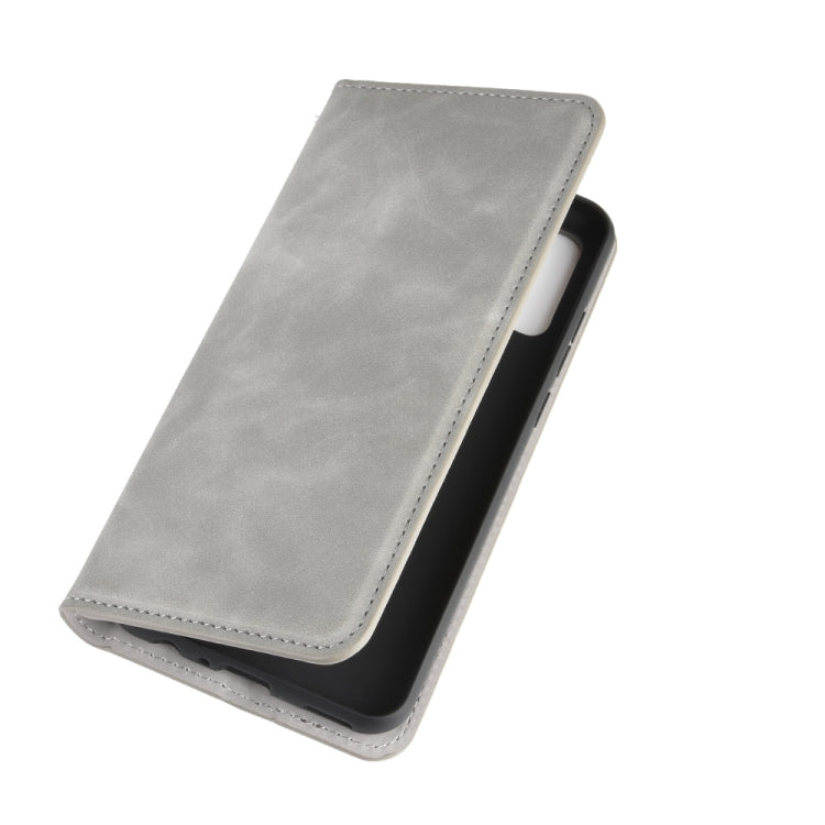 For Huawei P smart 2020 Retro-skin Business Magnetic Suction Leather Case with Holder & Card Slots & Wallet