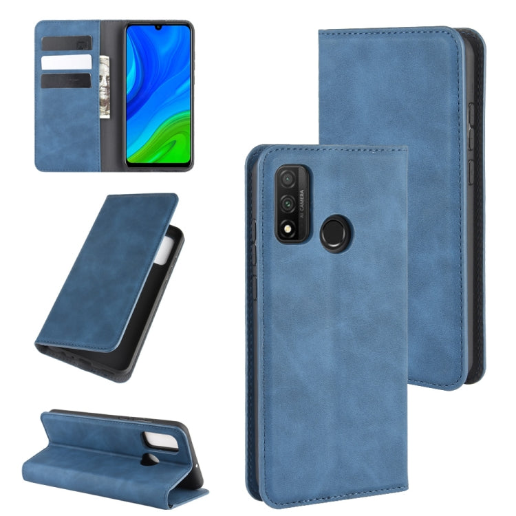 For Huawei P smart 2020 Retro-skin Business Magnetic Suction Leather Case with Holder & Card Slots & Wallet