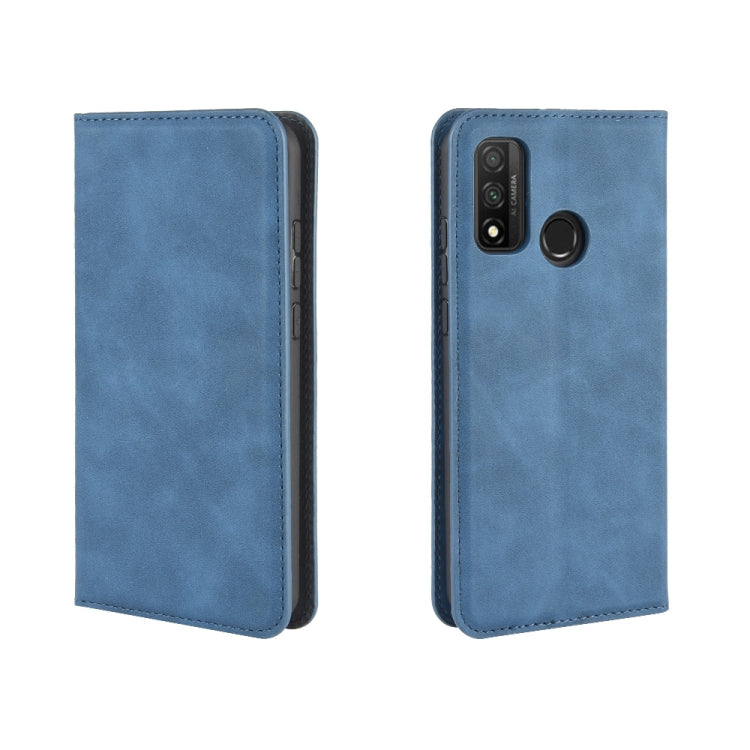 For Huawei P smart 2020 Retro-skin Business Magnetic Suction Leather Case with Holder & Card Slots & Wallet
