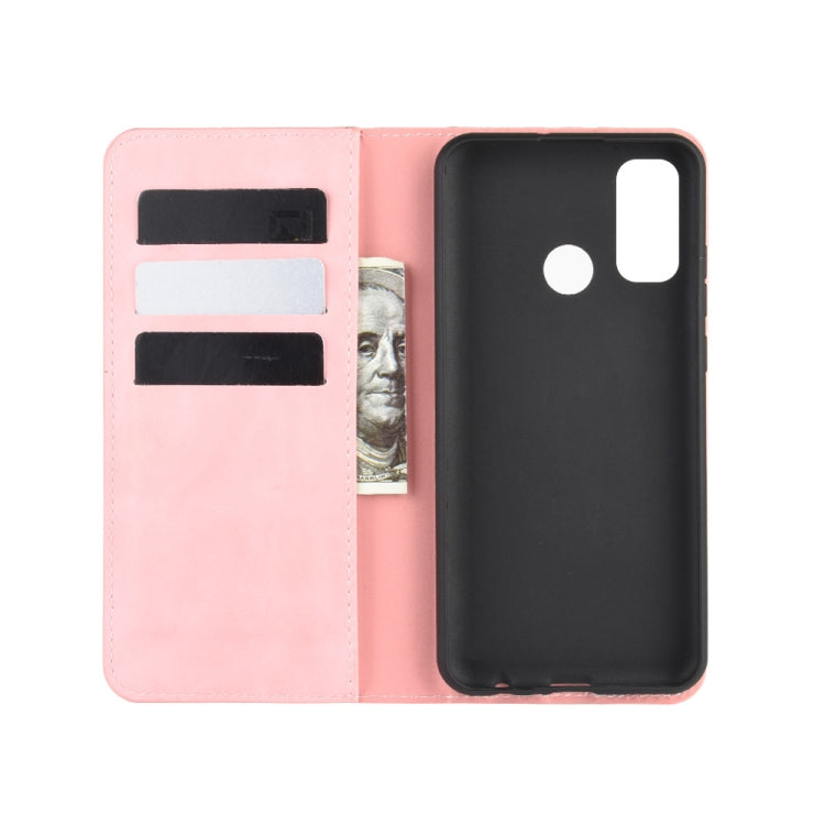 For Huawei P smart 2020 Retro-skin Business Magnetic Suction Leather Case with Holder & Card Slots & Wallet
