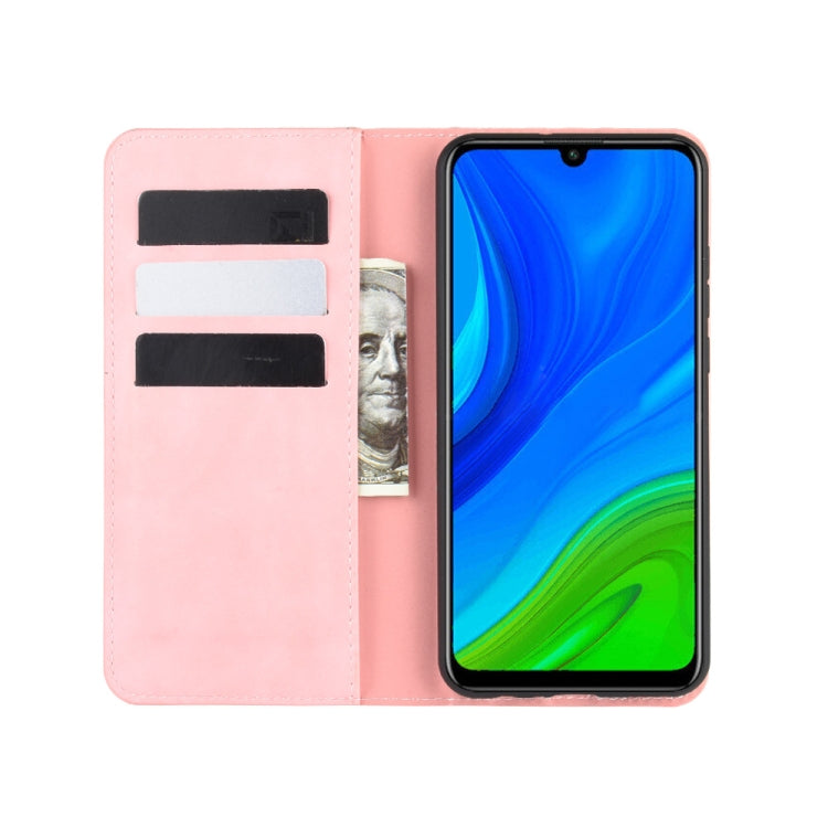 For Huawei P smart 2020 Retro-skin Business Magnetic Suction Leather Case with Holder & Card Slots & Wallet