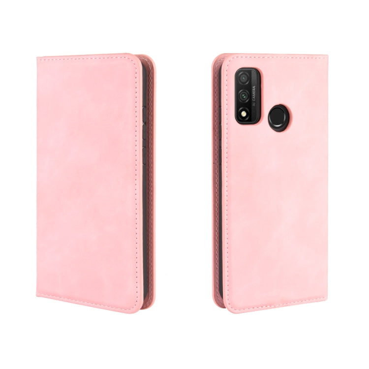 For Huawei P smart 2020 Retro-skin Business Magnetic Suction Leather Case with Holder & Card Slots & Wallet