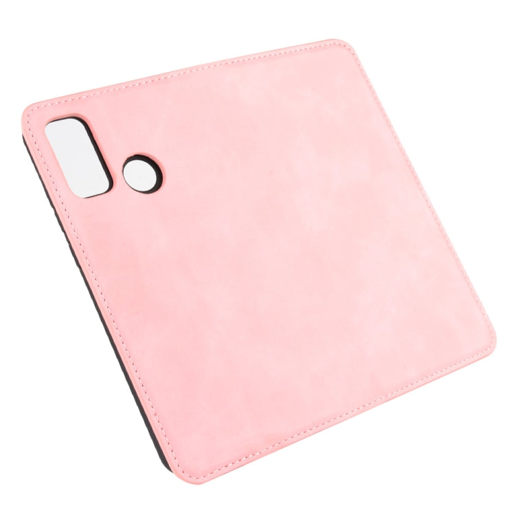 For Huawei P smart 2020 Retro-skin Business Magnetic Suction Leather Case with Holder & Card Slots & Wallet